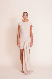 SERENA linen draped dress