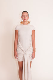 SERENA linen draped dress